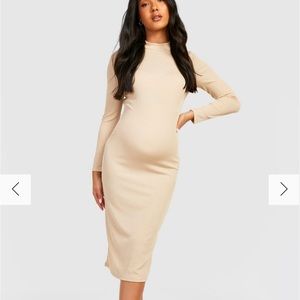 Boohoo MATERNITY FUNNEL NECK MIDI DRESS NEW with tag size 6